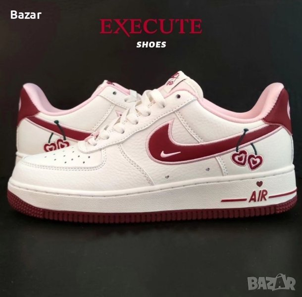 Nike Air Force 1 Valentine's Day Love Hearts Cherry White Pink Нови Дамски Обувки Маратонки 39, снимка 1