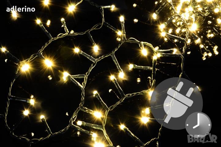 Декорация за дома - празнични звезди 1000 ЛЕД лампички, топло бяло, с трафо , снимка 1