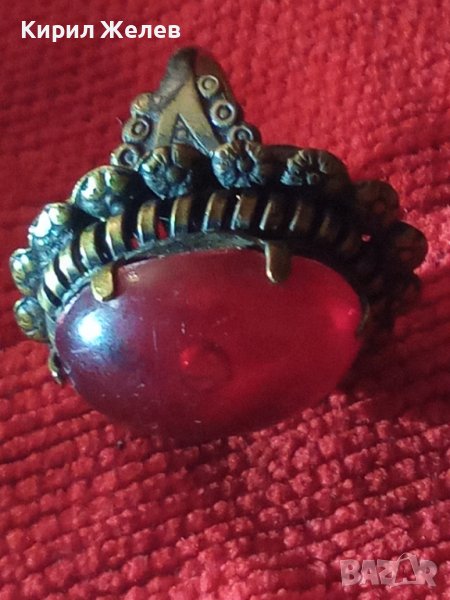 СТАРИНЕН БРОНЗОВ ФЛОРАЛЕН ПРЪСТЕН МНОГО КРАСИВА РЪЧНА МАЙСТОРСКА ИЗРАБОТКА 19854, снимка 1