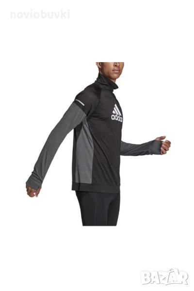 ✅НОВА ОРИГИНАЛНА Мъжка спортна блуза Adidas Block, Черен/Сив - S/M/L/XL, снимка 1