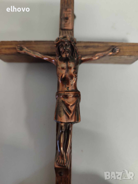 Дървен кръст разпятие Исус Христос, снимка 1