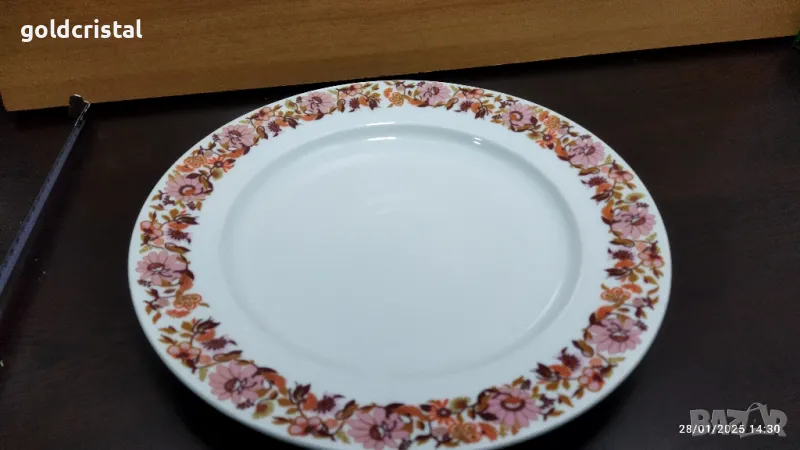 стар български порцелан плато кръгло , снимка 1