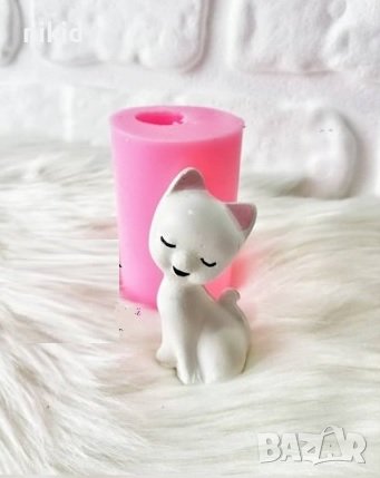 3D Високо коте цилиндър силиконов молд форма фондан гипс декор свещ , снимка 1