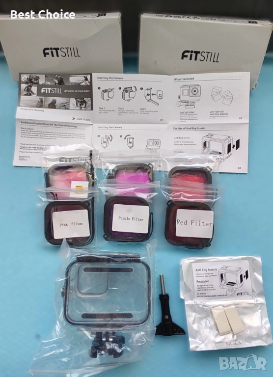 Водоустойчив корпус FitStill за екшън камери GoPro Hero 9/10/11/12 Black, + 6 филфилтъра за гмуркане, снимка 1