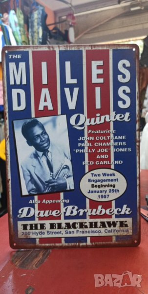 Miles Davis Quintet 25 january 1957-изключителна метална табела(плакет), снимка 1