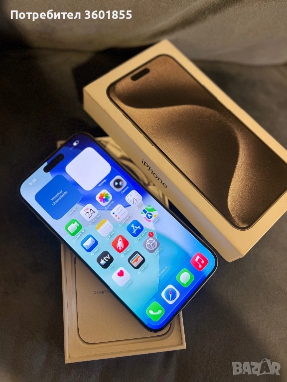 iPhone 15 PRO MAX Natural Titanium, снимка 1