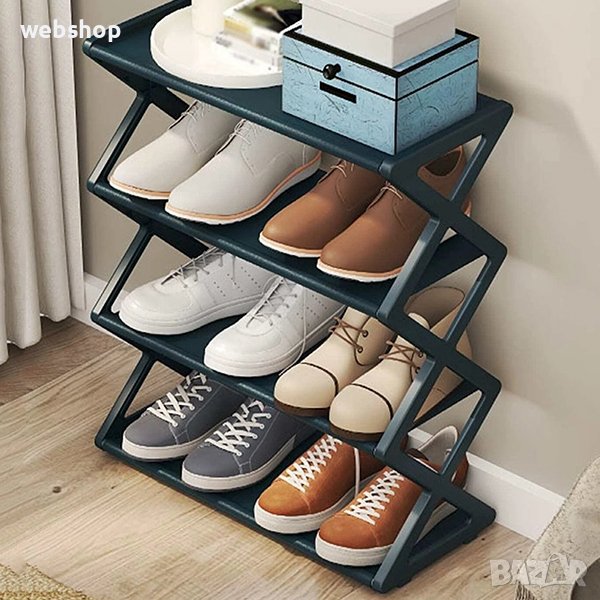 КОМПАКТНА ЕТАЖЕРКА ЗА ОБУВКИ НА 4 НИВА FOLDING SHOE RACK, снимка 1