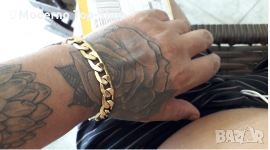 Гривна от медицинска стомана с високо качество-37 грама!!!!, снимка 2 - Гривни - 44601010