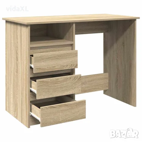 vidaXL Бюро, дъб сонома, 102x50x75 см, инженерно дърво, снимка 5 - Бюра - 56148279