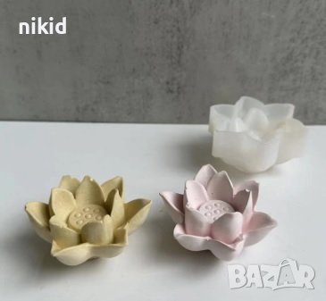 3D Голям Красив Лотос Лотус силиконов молд форма за фондан смола гипс сапун шоколад украса декор , снимка 2 - Форми - 26638106