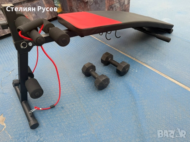 021233  нова лежанка за фитнес + 2 гири  - ОБЩА цена 100 лв или 51,13 евро v.m. - състояние ново - с, снимка 3 - Фитнес уреди - 52627593