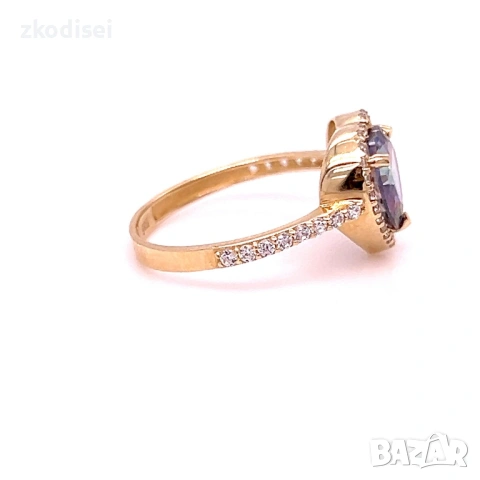 Златен дамски пръстен 2,25гр. размер:52 14кр. проба:585 модел:37697-6, снимка 3 - Пръстени - 53873612