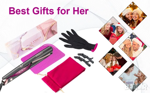 Преса за коса 2в1 за къдрене и изправяне с извити плочи и дисплей, снимка 10 - Преси за коса - 49389730