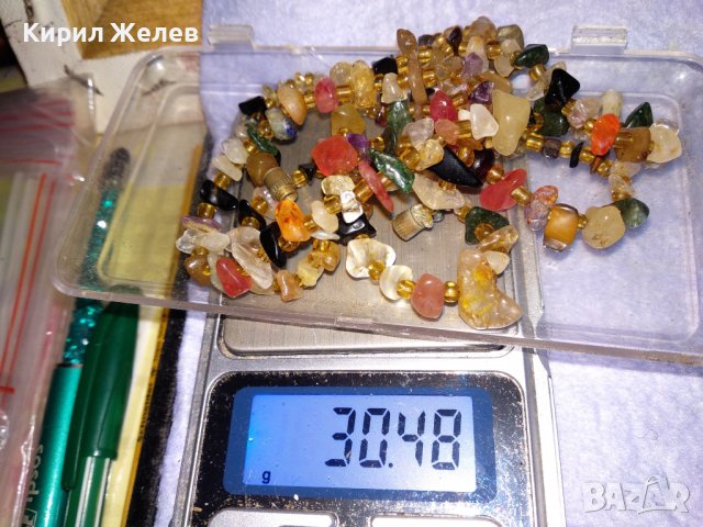 ГЕРДАНЧЕ СКЪПОЦЕННО КОЛИЕ от НАТУРАЛНИ ЦВЕТНИ КАМЪЧЕТА и МЪНИСТА 34706, снимка 3 - Колиета, медальони, синджири - 39192694