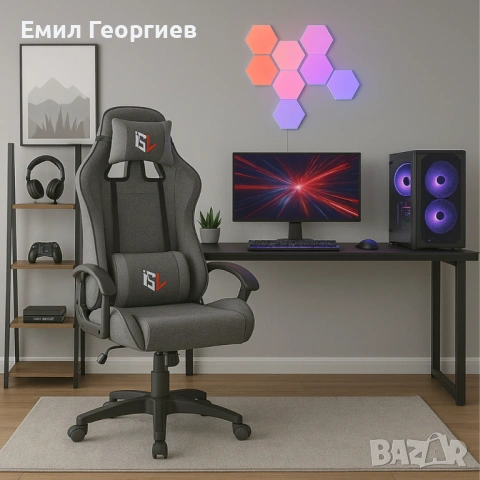 Ергономичен геймърски офис стол с лумбална и шийна опора – комфорт за игра и работа без умора, снимка 4 - Столове - 53148585