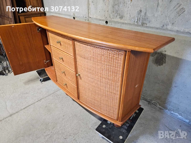 Контрабюфет с ратан, снимка 2 - Бюфети - 52147288