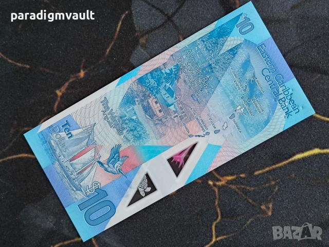 Банкнота - Източни Кариби - 10 долара UNC | 2019г., снимка 2 - Нумизматика и бонистика - 53746715