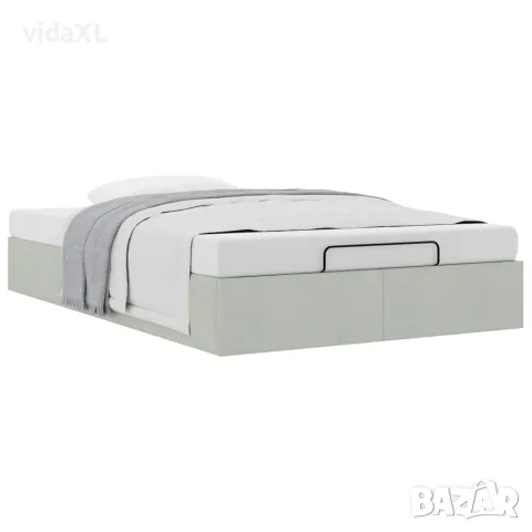 vidaXL Османска рамка за легло без матрак, светлосива 120x200см кадифе, снимка 5 - Спални и легла - 56146972