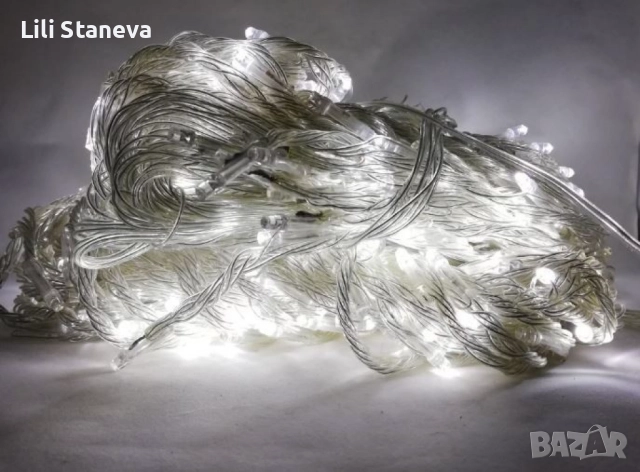 Коледна завеса от лампички / Цветове - Студено бяло, топло бяло, шарено. / 320лед светлини. , снимка 7 - Лед осветление - 52636511