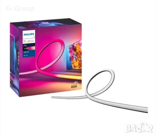 Смарт LED RGB Лента PHILIPS! За 65 инча TV ! 20W, 1100лумена! Бяла и цветна светлина ,254см, снимка 2 - Лед осветление - 55964105