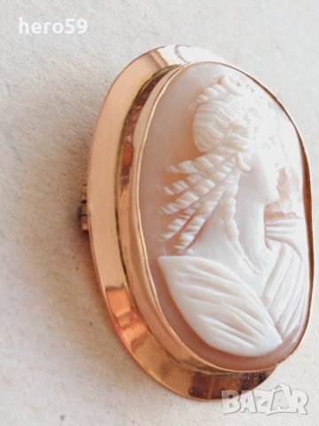 Златна камея,злато 9 карата, снимка 3 - Колиета, медальони, синджири - 42523871