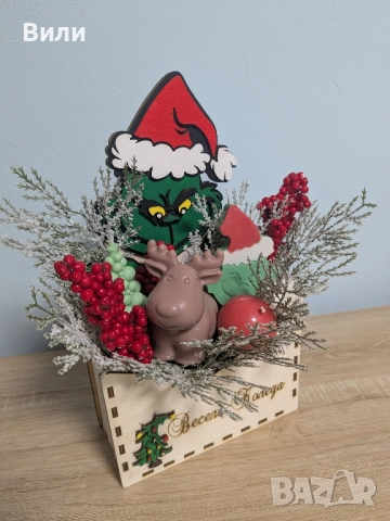 Коледен букет от соеви свещи, снимка 2 - Други - 52513813