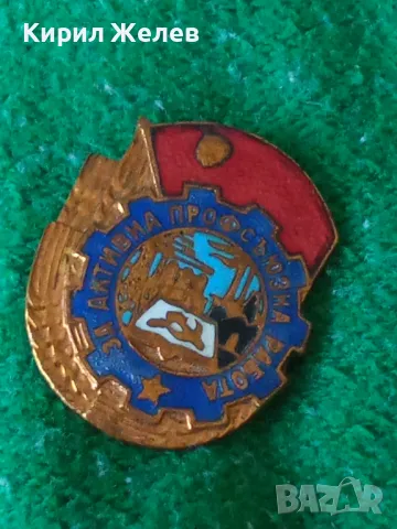 За АКТИВНА ПРОФСЪЮЗНА РАБОТА Стара РЯДКА СОЦ НРБ СИНДИКАЛНА ЕМАЙЛИРАНА БРОНЗОВА ЗНАЧКА 33505, снимка 11 - Колекции - 38970144