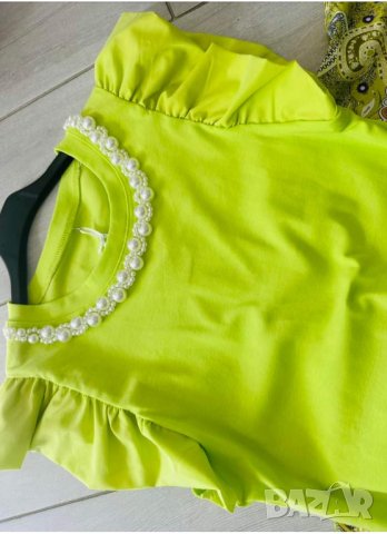 Хит !Блузка с ефектно колие , снимка 6 - Тениски - 40441204