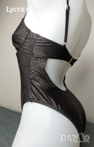 XS (70A) цялостен бански в тъмна леопардова окраска, снимка 8 - Бански костюми - 41603873