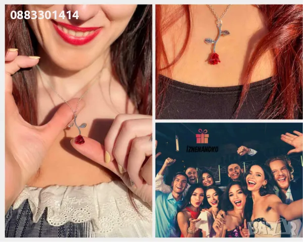 Колие Роза , снимка 6 - Колиета, медальони, синджири - 47462364