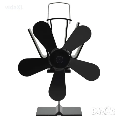 vidaXL Вентилатор за печка за топъл въздух, 5 перки, черен, снимка 3 - Вентилатори - 56147719
