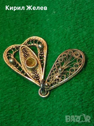 ДИАМАНТЕНА СРЕБЪРНА СТАРИННА ФИЛИГРАННА ВИСУЛКА РЪЧНА ИЗРАБОТКА 19444, снимка 2 - Антикварни и старинни предмети - 31578503