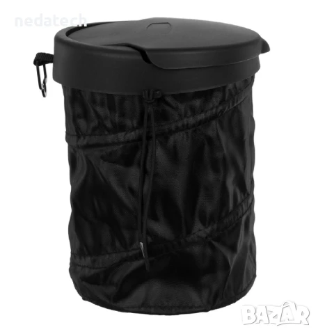 Кошче за боклук за кола, Черен, Ø16x19см., снимка 4 - Аксесоари и консумативи - 51274714