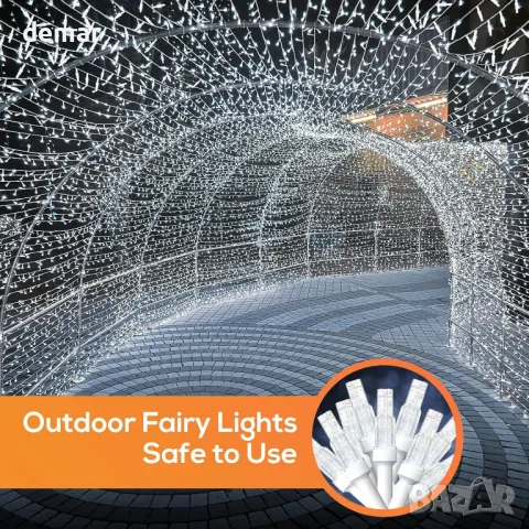 THKFUL Външни коледни приказни светлини, 50 метра 300LED, снимка 6 - Декорация за дома - 47980698