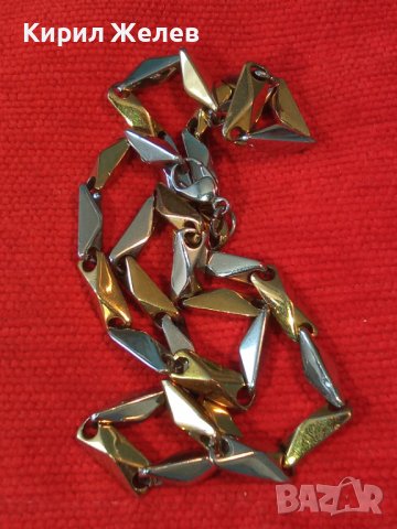 ВЕЛИКОЛЕПЕН ФЕШЪН АРТ ЛАНЕЦ - МЕДЕН с ЛЪСКАВА БЛЕСТЯЩА ЖЪЛТА и БЯЛА ПОЗЛАТА МАГНИТ НЕ го ЛОВИ 13773, снимка 3 - Колиета, медальони, синджири - 41483884