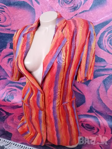 Оранжево свежо сако с къс ръкав М, снимка 1