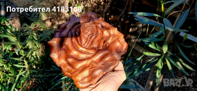 Пано ръчна дърворезба роза, снимка 2 - Декорация за дома - 52910572