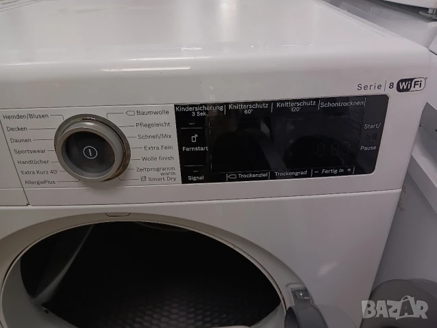 Комплект пералня Bosch Serie 8 A+++ 9кг и сушилня с термопомпа Bosch Serie 8 WI-FI 2 години гаранция, снимка 4 - Перални - 51425138
