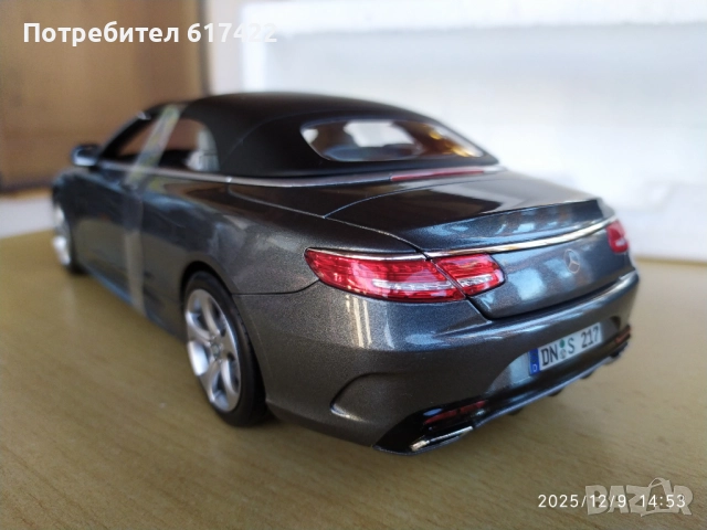 1:18 Метален модел на  Mercedes S Class Cabriolet/ C217 /2015 -Norev, снимка 9 - Колекции - 52709493