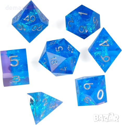 HKDZ DND Комплект зарове Resin Dice с кутия и чанта за зарове, снимка 6 - Други игри - 44151520