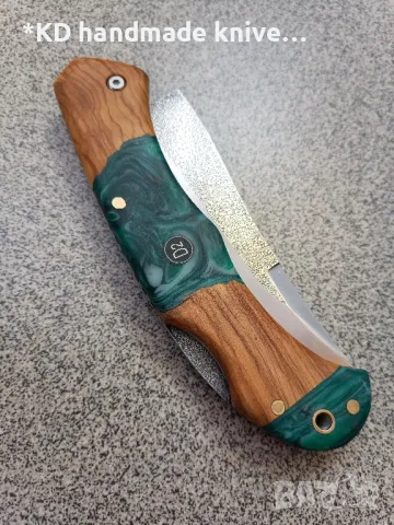 Сгъваем нож ръчно изработен от D2 стомана, снимка 4 - Ножове - 49960326