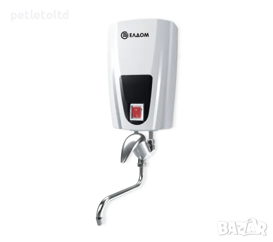 Проточен бойлер за мивка ЕЛДОМ, в комплект с батерия с керамична глава - мощност 3,5kW 