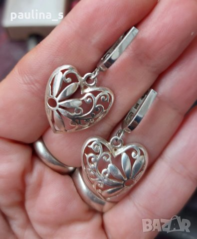 Сребърни обеци Сърце - проба 925 