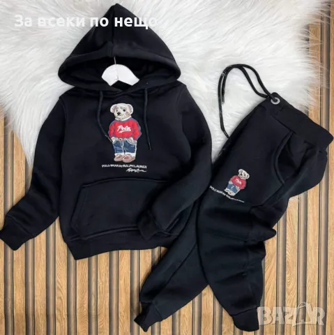 Детски памучен ватиран комплект три нишки Ralph Lauren Polo Bear-Различни цветове Код Happy Kids_A31, снимка 4 - Детски комплекти - 48046925