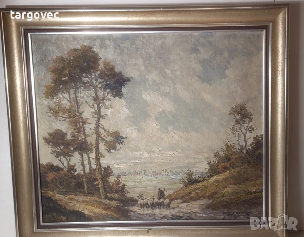 уникална картина овчар с овце 