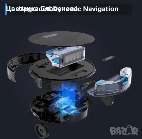 Прахосмукачка робот Tikom G8000 Pro, 2 в 1 и моп  мощност4500Pa,WiFi,150 мин , снимка 4 - Прахосмукачки - 53166450