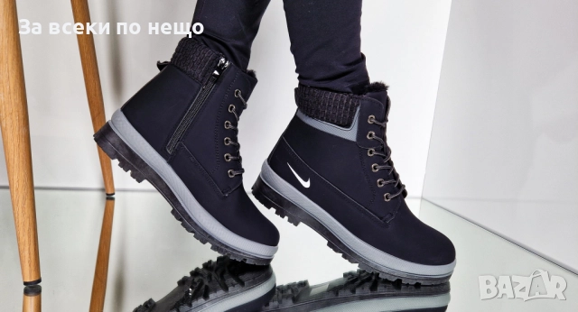Nike Дамски Черни Меки И Топли Боти Найк Код P1415, снимка 2 - Дамски боти - 52179761