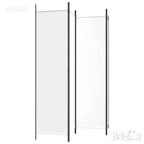 vidaXL Параван за стая, 4 панела, бял, 200x200 см, текстил, снимка 5 - Паравани - 56147182
