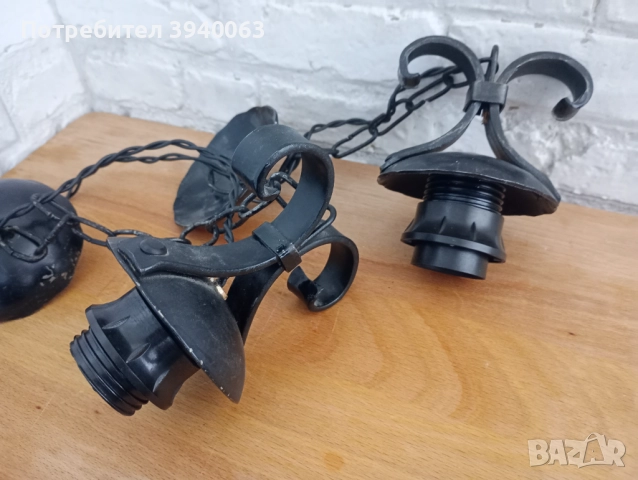 Стари лампи висящи от ковано желязо , снимка 4 - Антикварни и старинни предмети - 52484434