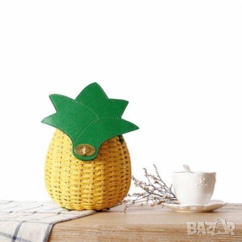 Малка ратанова чантичка Pineapple, снимка 2 - Чанти - 41477385